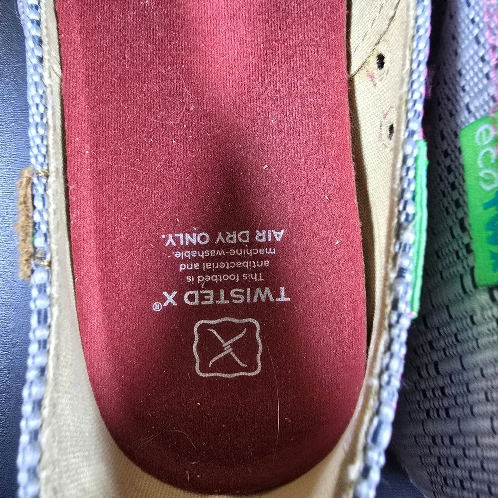 Twisted X WCL0012 Moccasins Womens 7.5 Grey Pink Ribbon ecoTWX Slip On Loafers - Picture 9 of 12